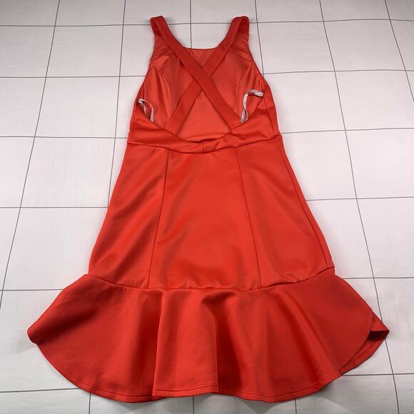 Lovers + Friends Dress Womens Small Coral Morning Light Ruffle Hem Mini Party - Picture 3 of 12